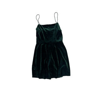 Urban Outfitters Green Velvet Mini Dress Skater Skirt
